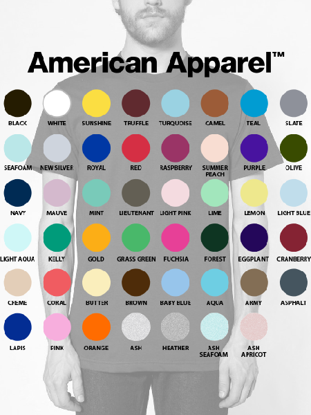 American Apparel T-Shirt SKU 2001